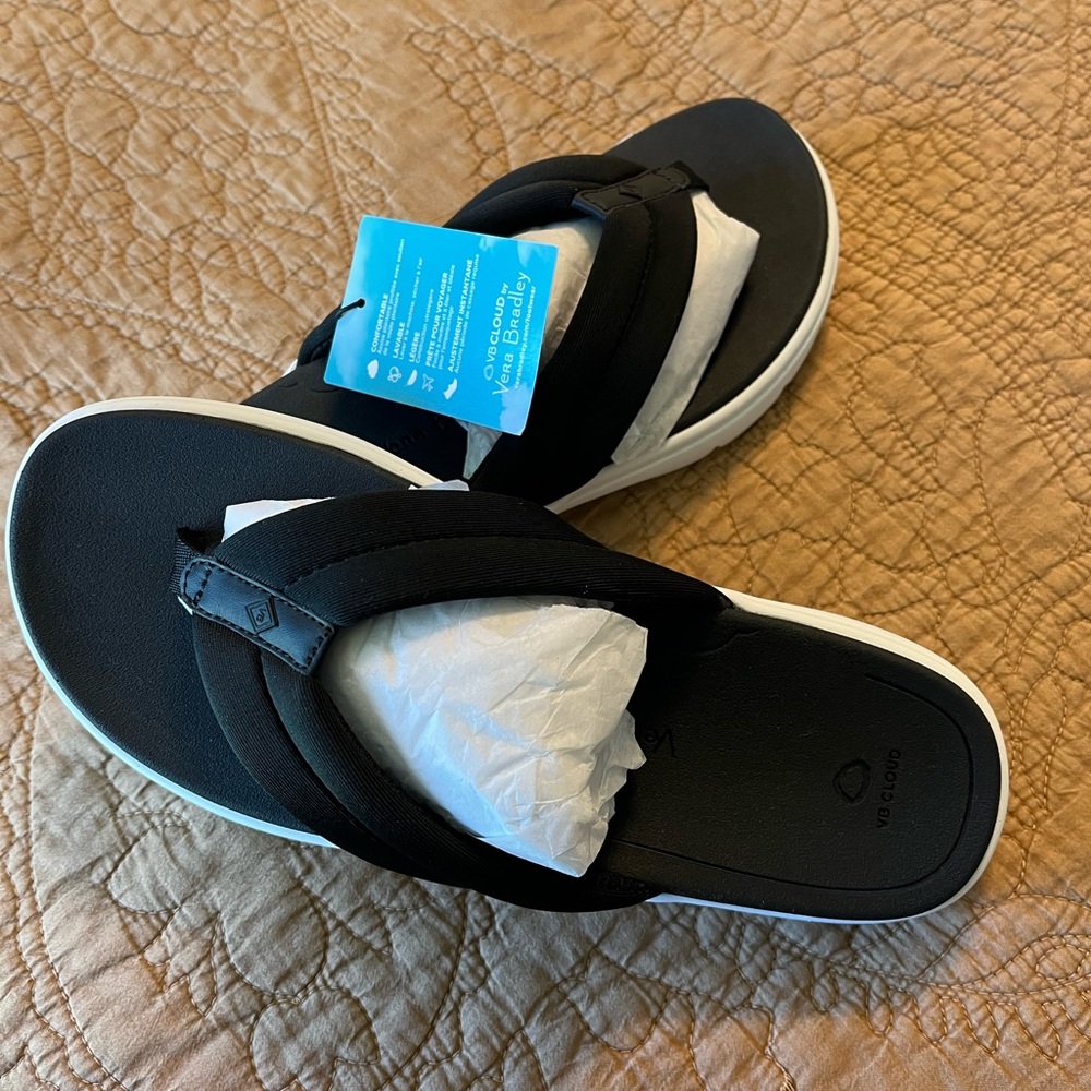 Vera Bradley Black Flip Flop Sandals